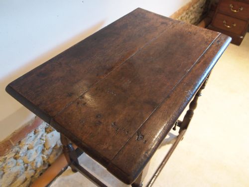 fig 1. Table side hall lamp Charles II Oak c1680
