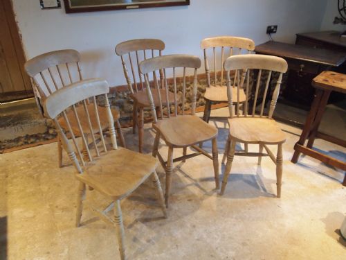 Chairs Set of 6 Victorian Kitchen Windsor C1880