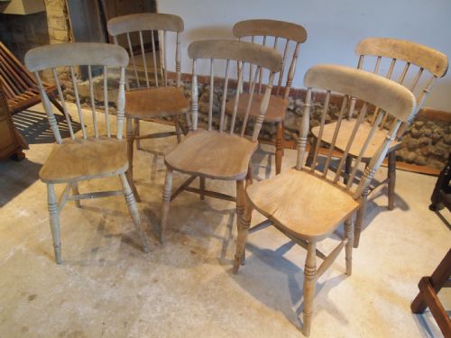 fig 2. Chairs set of 6 Victorian kitchen Windsor c1880