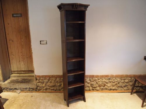Bookcase Tall Slim Arts and Crafts Oak C1900