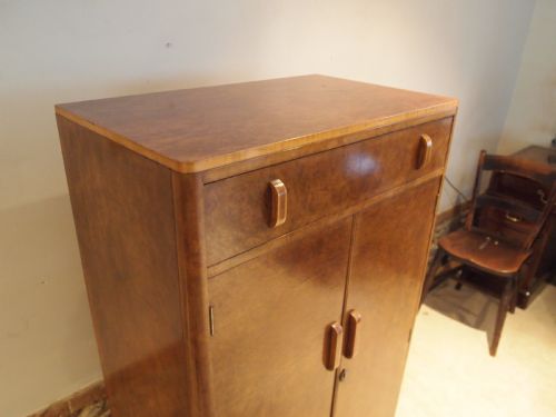 fig 1. Art Deco cupboard Tall boy Burr Walnut c1920