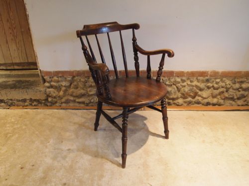 fig 1. Chair Windsor Victorian Penny seat armchair c1880
