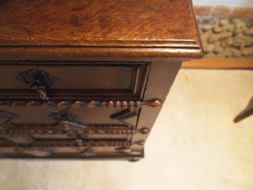 fig 3. Chest of drawers Queen Anne Oak small c1700