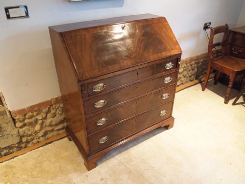 Bureau George III Flame Mahogany C1790