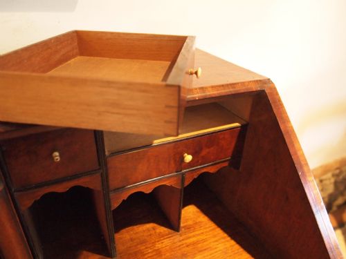 fig 3. Bureau George III flame Mahogany c1790