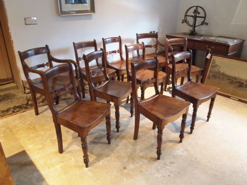 Chairs Rare Set of 10 East Anglian Bar Back Kitchen Dining Chairs C1820