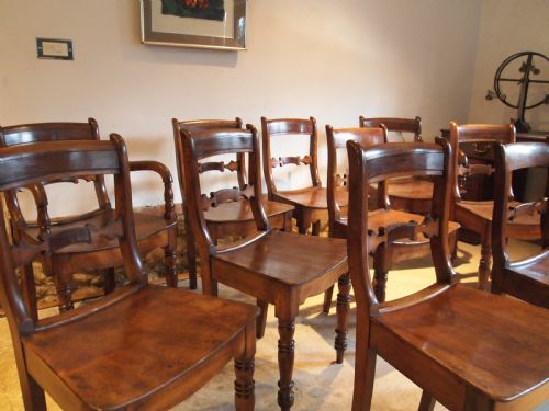 fig 2. Chairs rare set of 10 East Anglian Bar back kitchen dining chairs c1820