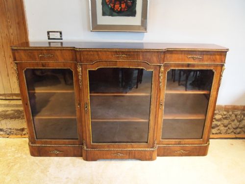 Bookcase Credenza Display Fine Victorian Walnut C1850