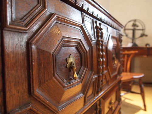 fig 1. Chest of drawers rare small William and Mary Oak c1690