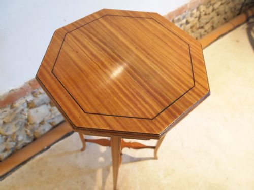 Table Elegant Hall Lamp Side Edwardian Solid Satinwood C1900