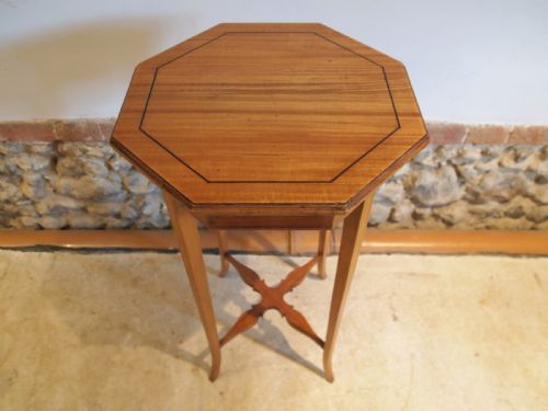 fig 2. Table elegant hall lamp side Edwardian solid Satinwood c1900