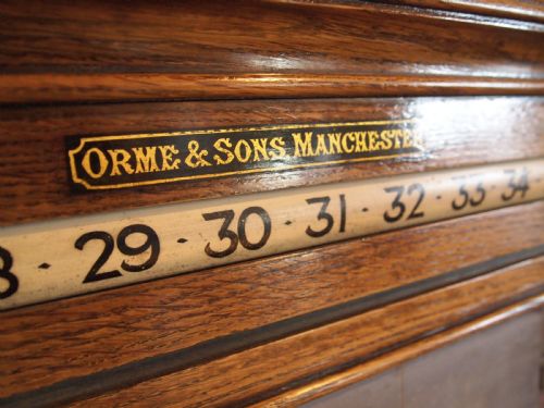 fig 1. Snooker scoreboard Victorian Oak Orme and Sons Manchester c1890