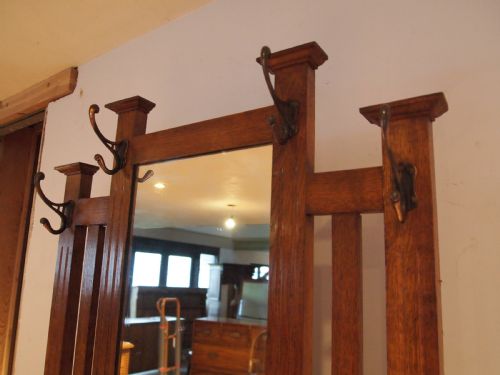 fig 2. Coat hat or hall stand Arts and Crafts Oak c1900