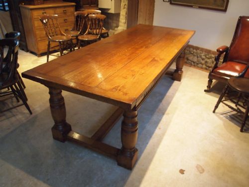 Table Refectory Dining Farmhouse English Oak C1930