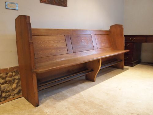 Pew Bench Settle English Oak Edwardian C1900