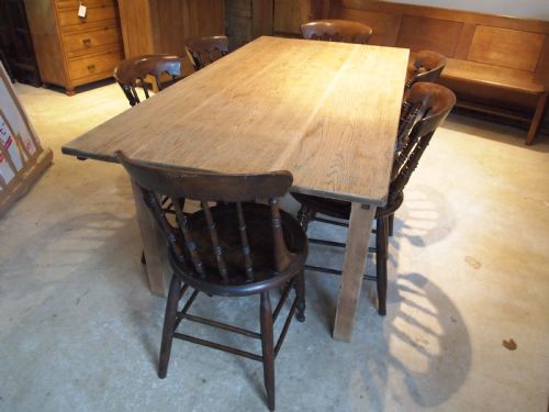fig 1. Table refectory Edwardian Oak dining farmhouse c1900