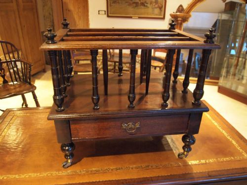 Canterbury Magazine Rack Victorian Mahogany C1880
