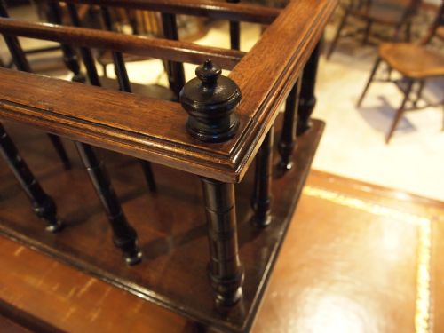 fig 2. Canterbury magazine rack Victorian Mahogany c1880