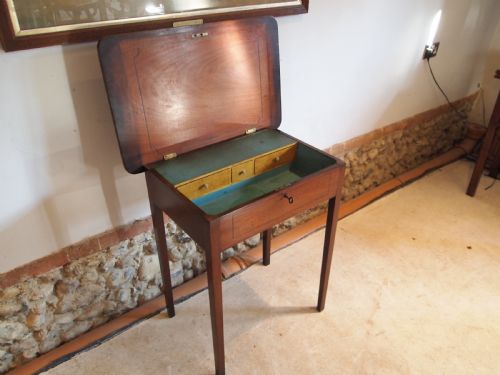 fig 1. Table work sewing rare George III Mahogany fitted c1790