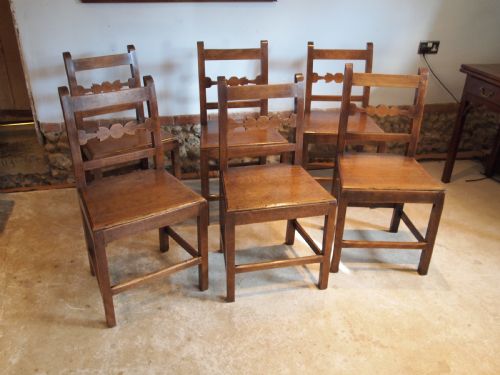 Chairs Rare Set of Six East Anglian Bar Back Dining Chairs C1820
