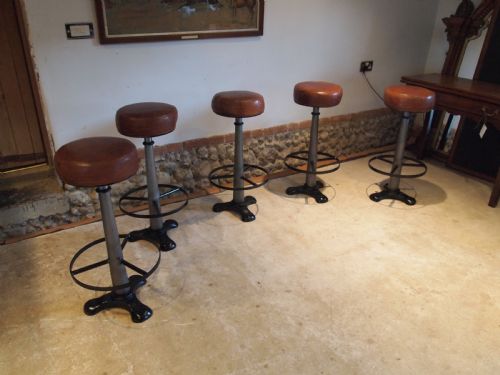 Stools Set of 5 Singer Industrial Stools C1930