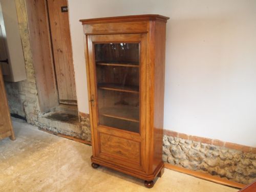 Cabinet Display Bookcase Fine Figured Walnut C1860