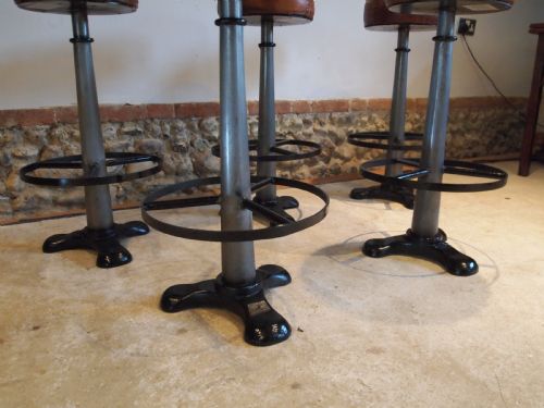 fig 2. Stools bar stools set of 5 Singer industrial stools c1920