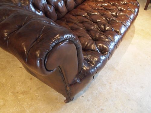 fig 3. Sofa settee Stunning Victorian leather Chesterfield c1870