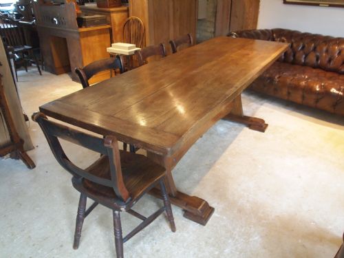 fig 1. Table refectory farmhouse dining Arts and Crafts Oak c1900