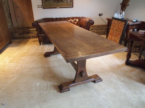 fig 2. Table refectory farmhouse dining Arts and Crafts Oak c1900