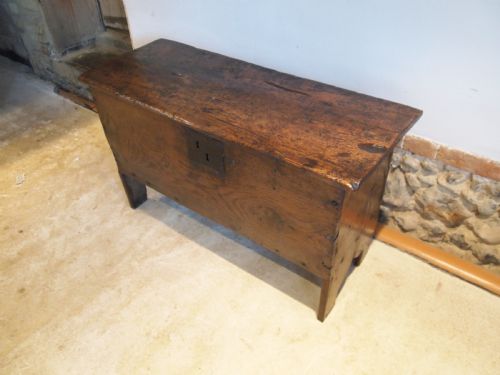 fig 1. Coffer chest trunk Traditional six plank Elm Queen Anne c1700