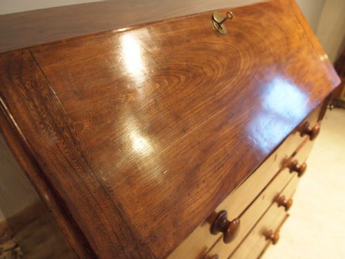 fig 1. Bureau desk rare solid Elm George III c1800