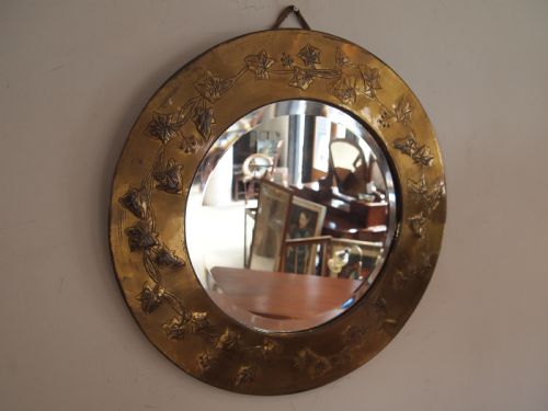 Mirror Arts and Crafts Brass Ivy C1900