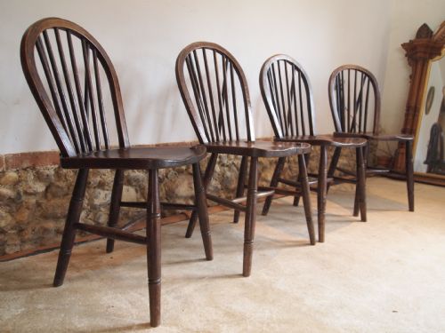 Chairs Set of 4 Victorian Windsor Kitchen Dining Chairs C1890