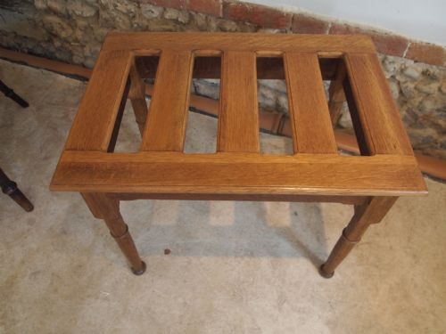 Luggage Suit Case Stand Oak Edwardian C1910
