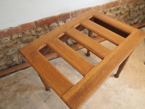 fig 3. Luggage suit case stand Oak Edwardian c1910