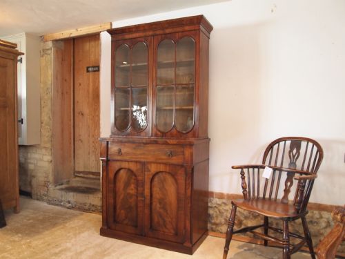 Bookcase Secretaire Desk George III Mahogany Small C1810
