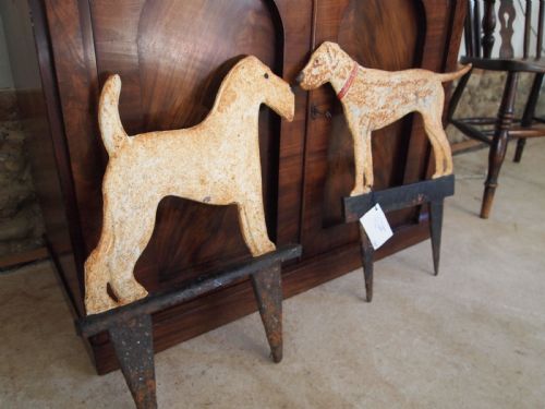 Boot Scraper Hose Runner Edwardian Cast Iron Dogs C1900