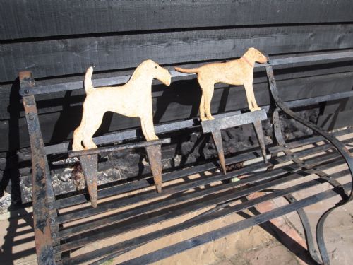 fig 2. Boot scraper hose runner Edwardian cast iron dogs c1900