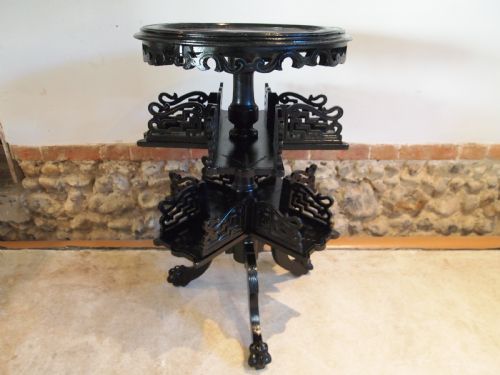 fig 2. Rare Chinese style Victorian ebonised revolving bookcase c1880