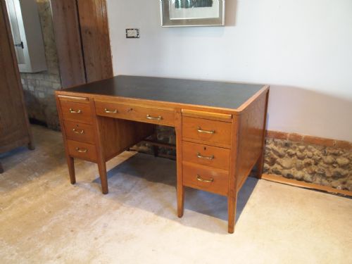 Desk Art Deco Oak Cookes of Finsbury London C1920