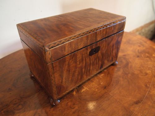 fig 2. Tea Caddy Very fine and rare Burr Elm original bowl George IV c1825