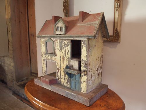 Folk Art Victorian Dolls House Original Paint C1880