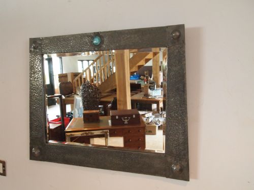 Mirror Arts and Crafts Liberty and Co London Pewter C1900