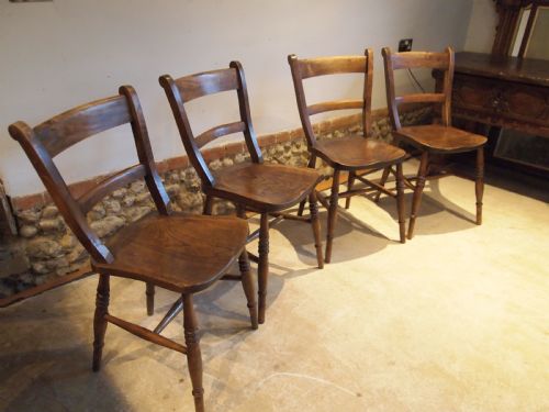 Chairs Set of 4 Victorian East Anglian Bar Back Windsor Kitchen C1890