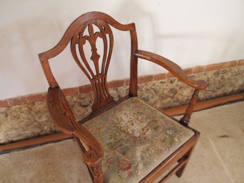 fig 2. Chair superb George III Elm Chippendale period c1770
