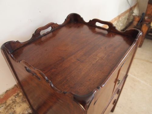 fig 2. Bedside chest George III Mahogany tray top c1780