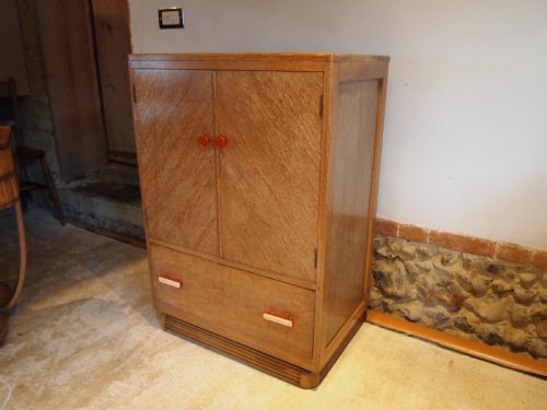 fig 3. Dressing table & Tallboy Art Deco limed Oak c1925
