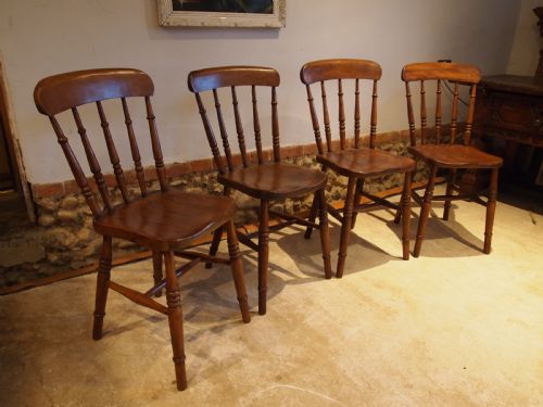 Chairs Set of 4 Victorian Windsor Kitchen Chairs C1880