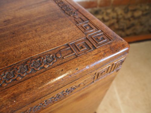 fig 3. Chest trunk Coffer Outstanding Chinese Camphor wood c1920